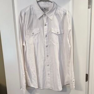 1972 Parts vintage White pearl snap Western shirt size large